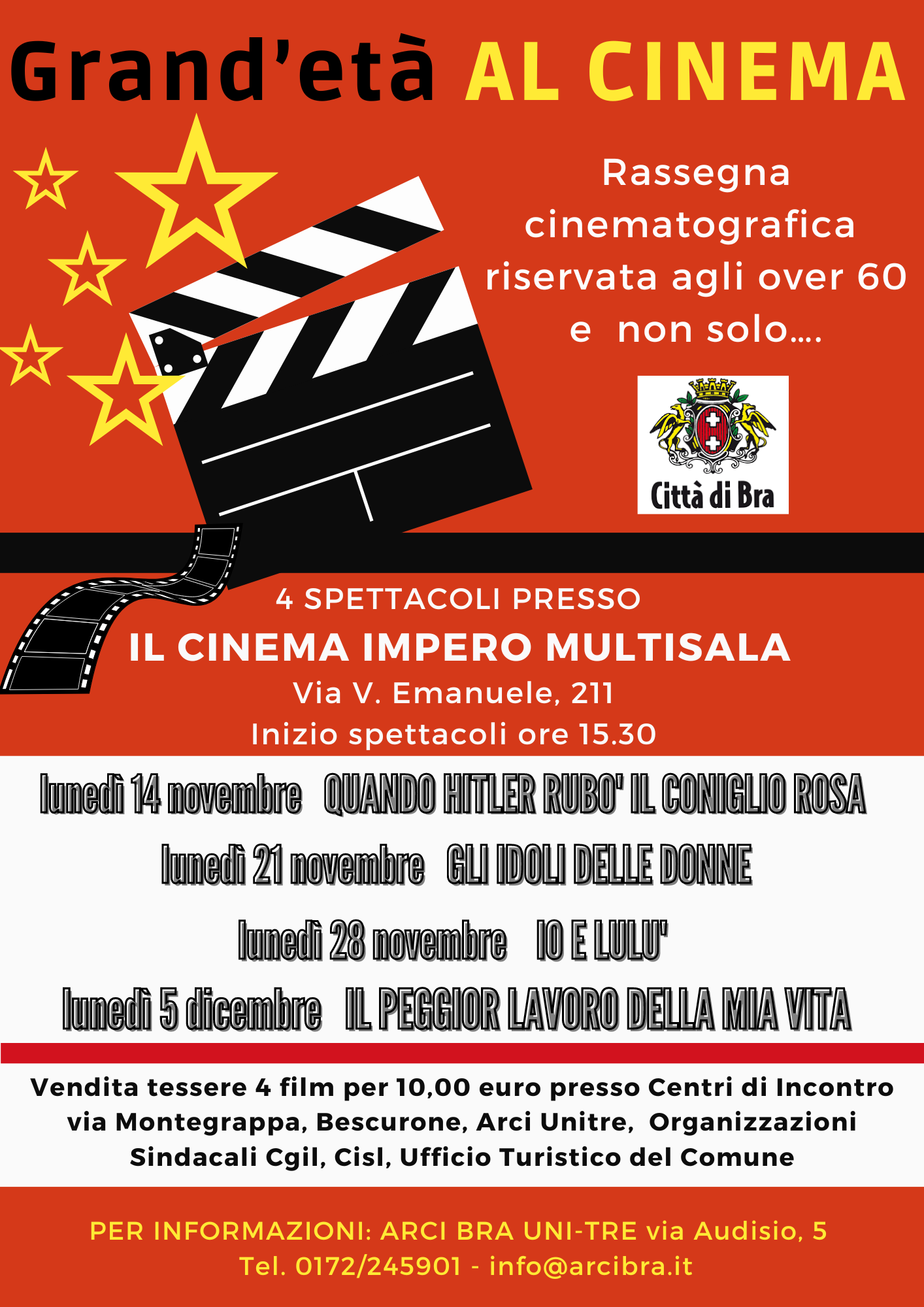 Grand'età: al via la rassegna cinematografica per gli over 60