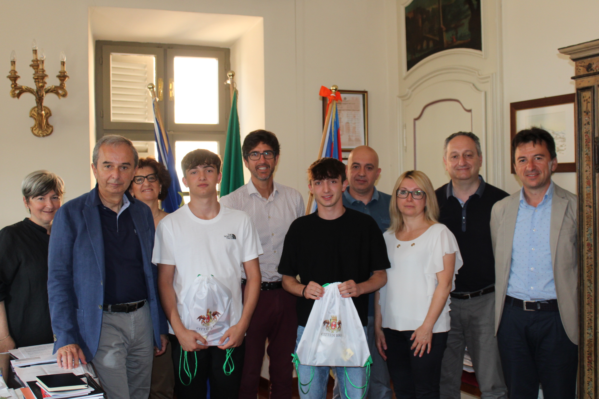 I fratelli judoka Busia ricevuti dalla Giunta comunale