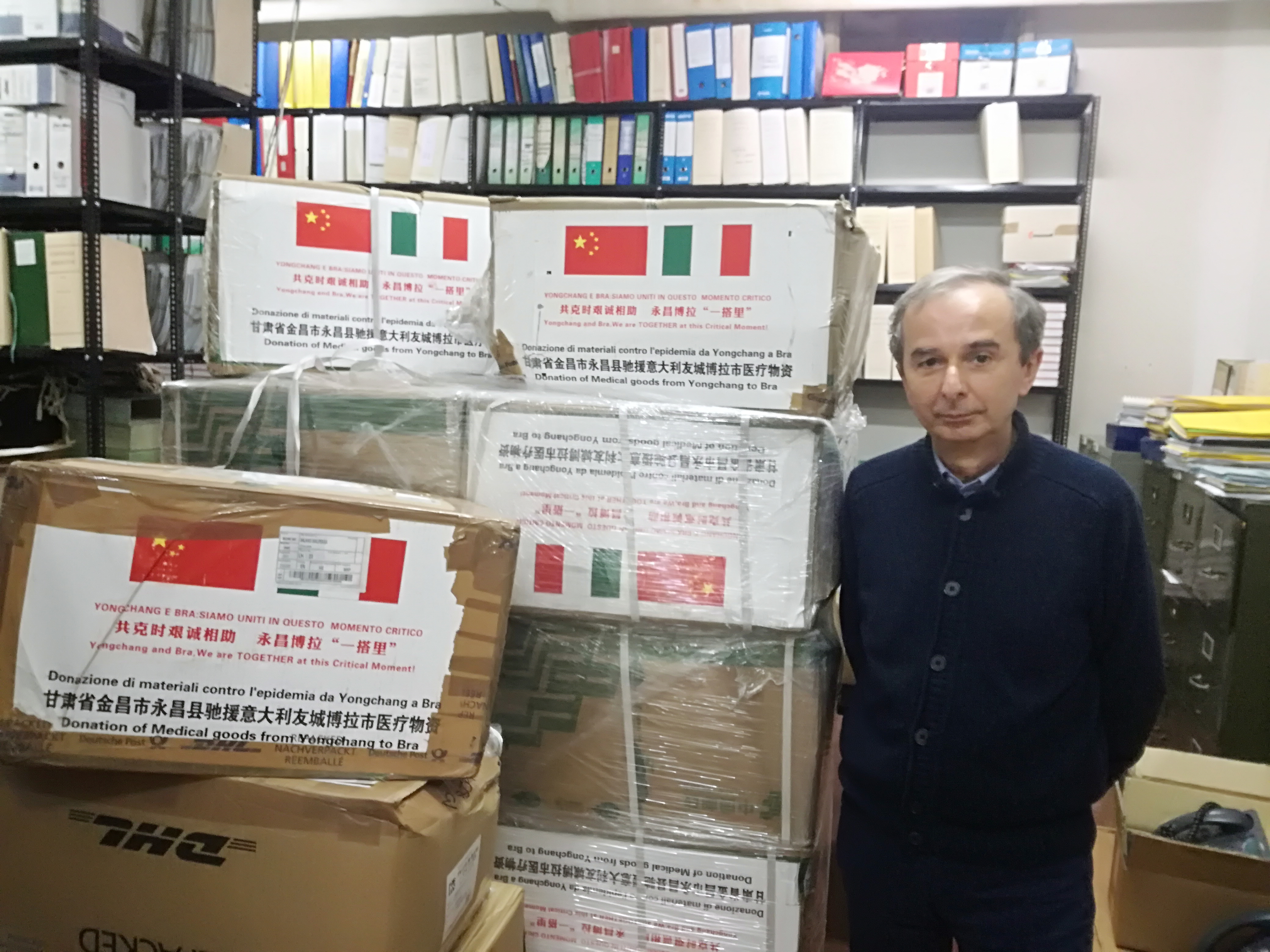 Arrivano a Bra i dispositivi medici donati dalla Cina