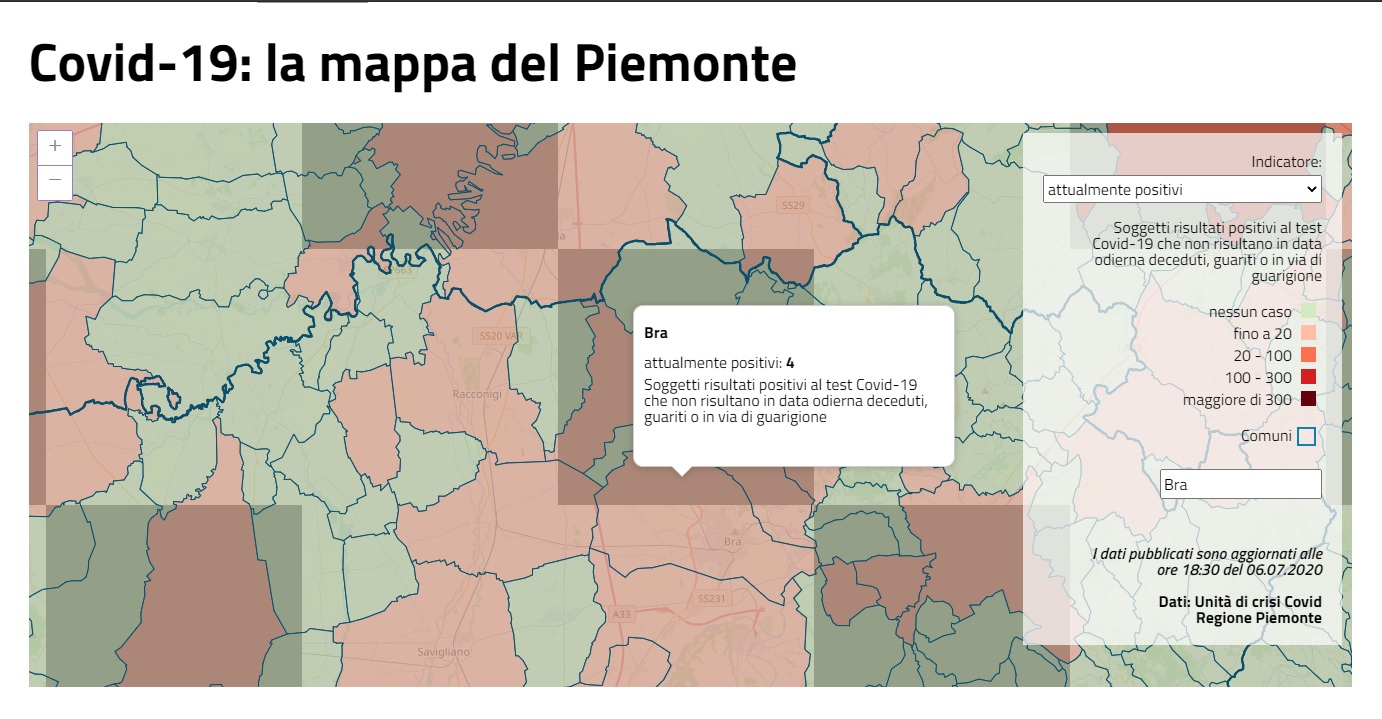 Bra - aggiornamento contagi